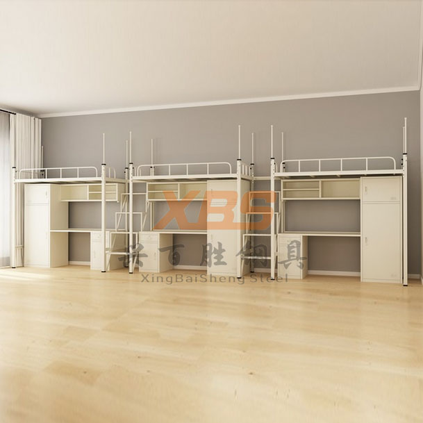 深圳新(xīn)款宿舍公(gōng)寓鐵床廠家,2018新(xīn)款鐵床 三聯三人上住下學(xué)習公(gōng)寓床 尺寸支持訂做